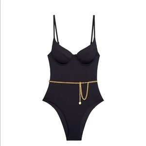 NWT WeWoreWhat Danielle chain one-piece black L